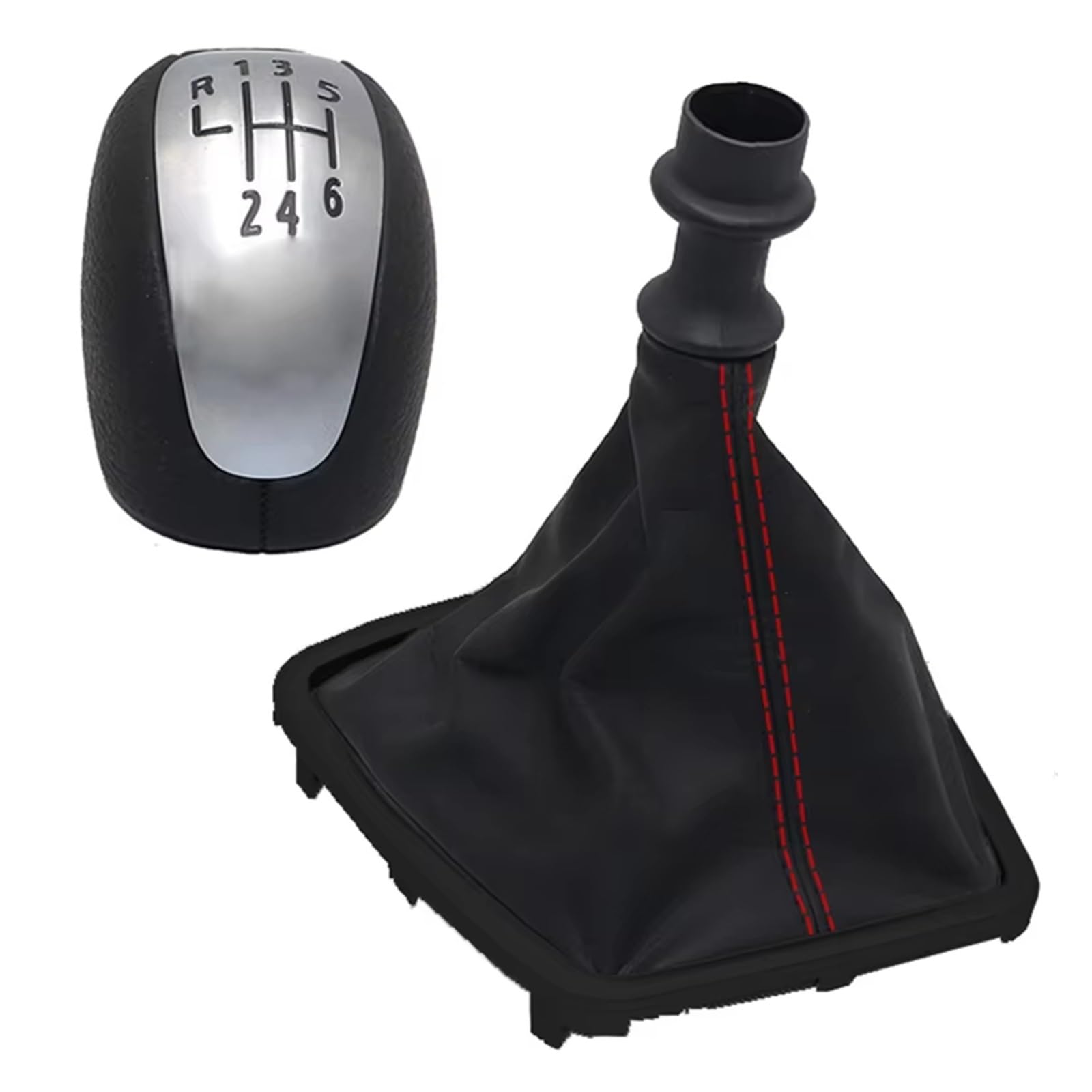 Hguvsjd Car Shift Gear Knob for Laguna 3 III MK3 2007-2015 Gearbox Handle Gear Lever 6 Speed Stick Shift Knob Boot Transmission Shifter Lever(Type 6)
