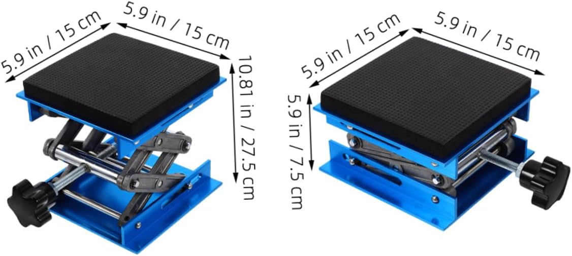 Generic Adjustable Lab Jack Stand Aluminum Lifting Platform with Shock Absorbing Supports Static Load Slip Design for Laboratory Equipment and Woodworking Use