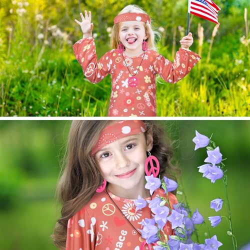 6 Disfraces Hippie 70s para Niñas miniatura 5