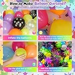 200Pcs Neon Balloons Arch Garland Kit with Glow in the Dark Balloons, Neon Balloons Arch Kit for Back to 80s 90s DISCO Birthday Party Decorations, Let's Glow Party, Rock Roll Party Supplies - Image 3