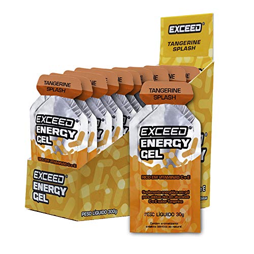 Gel Energético Exceed Energygel Tangerine Splash display c/ 10 saches