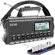 QAUYYW Upgraded 37000mWh Emergency Hand Crank Radio AM/FM with LED Flashlight Solar Radio, Portable Weather Radio, Emergency Cell Phone Charger for Family Outdoor Camping and Emergency Rescue Us