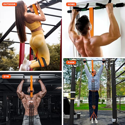 HPYGN Pull Up Assistance Bands, Heavy Duty Resistance Band for Pull Up Assist, Adjustable Weight/Size with Fabric Feet/Knee Rest, Resistance Bands for Pull Up Bar, Strength Training, Home Fitness by HPYGN - Image 5