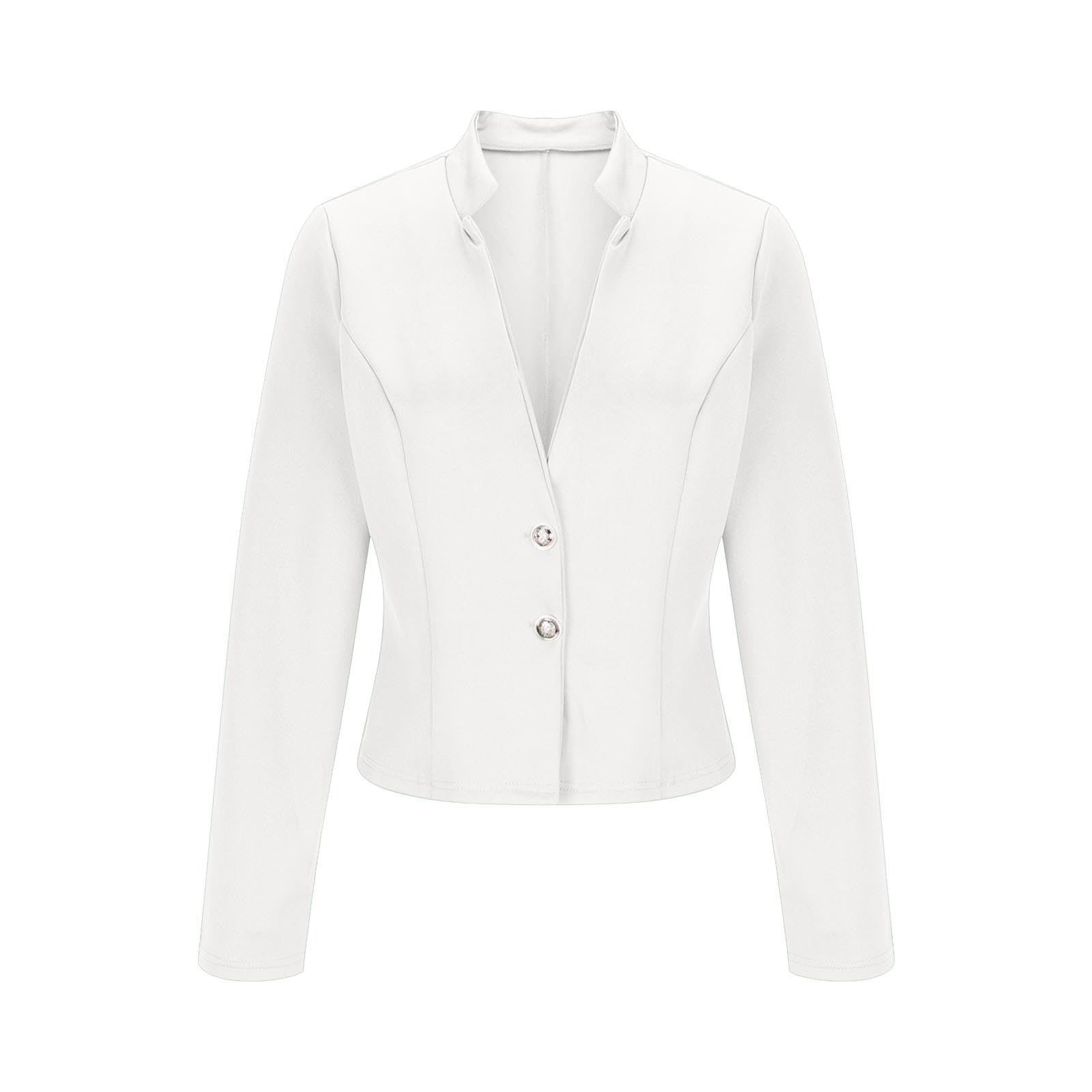 Cropped Blazers for Women Business Casual Button Down Long Sleeve Suit Jacket Trendy Dressy Work Office Blazer