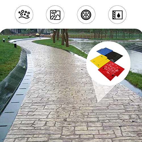 4 Pack Stone Tile Texture Concrete Stamp Mat, 24\"X24\" Slate Seamless Texture Polyurethane Stone Stamp Mat Concrete Cement Imprint Texture Cement Stamping Wall Pad