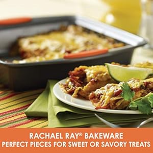 Rachael Ray Yum -o! Nonstick Bakeware Baking Pan / Nonstick Cake Pan, Square - 9 Inch, Gray Rachael Ray Yum o Nonstick Bakeware Baking Pan Nonstick Cake Pan Square 9 Inch Gray