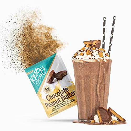 Keto Chow Chocolate Peanut Butter | Keto Meal Replacement Shake Powder | Nutritionally Complete | Low Carb | Delicious Easy Meal Substitute | Protein Rich You Choose The Fat | Single Meal Sample