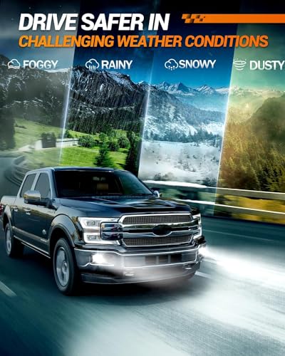 Image of SEALIGHT H3 LED Bulb, 44,000LM Super Bright H3 LED Fog Light Bulbs, 6000K Cool White Fit for Fog Lights & DRL, Plug-n-Play Canbus Ready, Pack of 2