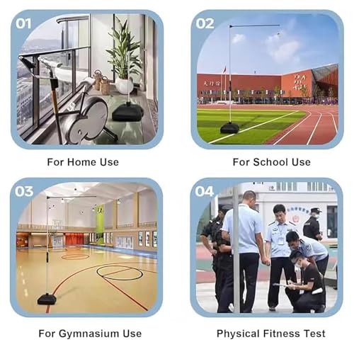 Entrenador de salto vertical con soporte de medición de altura, monitor de rebote ajustable para entrenamiento de baloncesto y voleibol, herramienta de gimnasio en casa para todas las edades