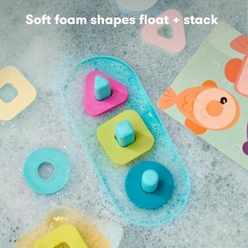 Image of Frida Baby Sort + Solve Bath Puzzle Bath Toy, Matching + Sorting Bath Toys for Toddlers, Play with Purpose, Develop Fine Motor Skills, Sequencing, Problem Solving, Count, Learn Shapes & Colors