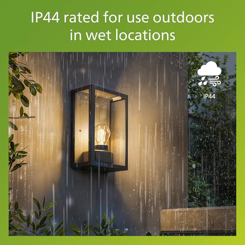 Philips Alzor Outdoor Wall Light, IP44 Weather Resistant, Dusk to Dawn, Bright Light 800 lm, Warm White Light 2700 K, Built to Last, E26 LED Bulb Included, 2 Lights by Philips - Image 6