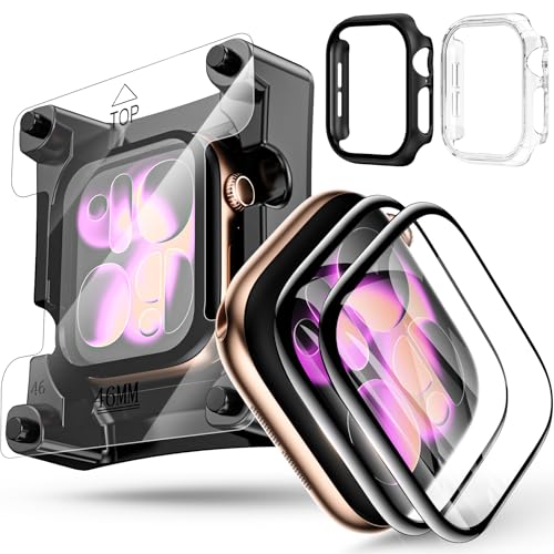 Verre trempé Apple Watch 11 10 46mm YMHML Lot de 2 avec protection PC