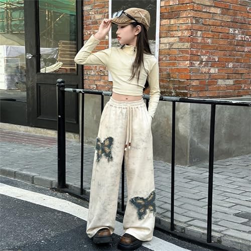 Girls Baggy Sweatpants Butterfly Printed Straight Leg Pants Casual Joggers for Teen Girls Size 8-14 Years2