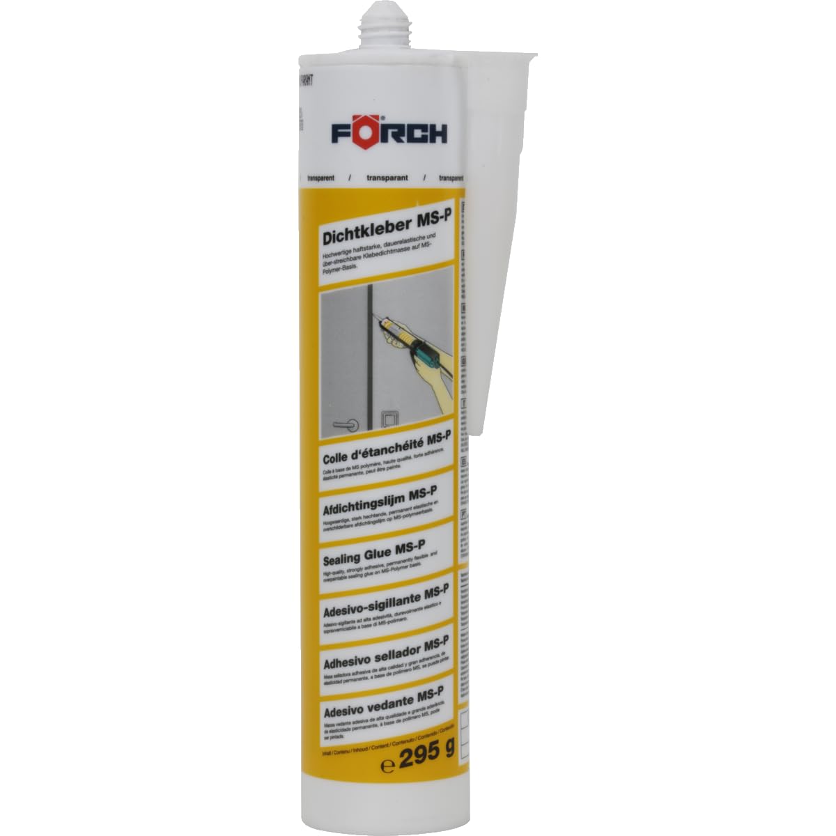 Förch MS-P Polymer Dichtkleber Transparent – 295 ml Kartusche, 3er-Pack | dauerelastisch, lösungsmittelfrei, ISEGA-zertifiziert