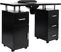 Vista 2 de DERMALOGIC Mesa de manicura Glass Glow Black II Salon Nail Table Salon Muebles y equipos, versión ligera