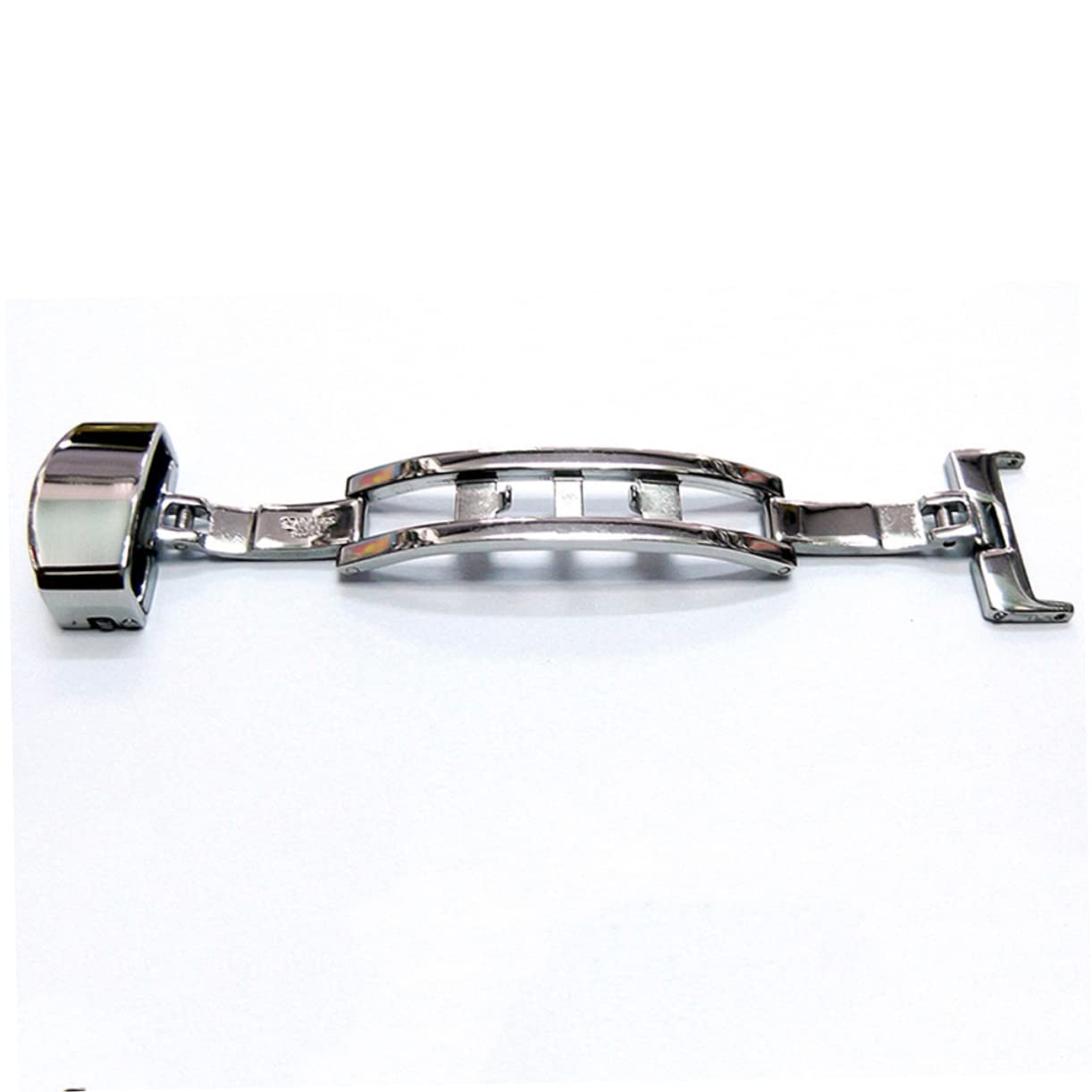 PACKOVE 20mm Watch Band Deployment Clasp Buckle Push Button Stainless Steel Universal Fit