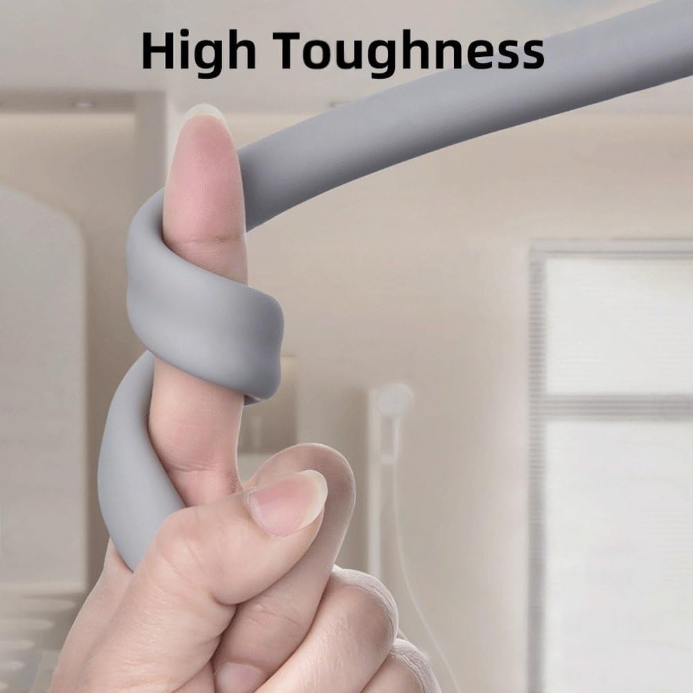Manguera de ducha de silicona, cabezal de mano, pieza de repuesto for inodoro flexible montada en la pared, color blanco, 1,5 m, 1 unidad(Gray-1.5m)