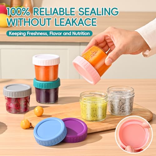 Dehov 6-Piece Glass Baby Food Jars