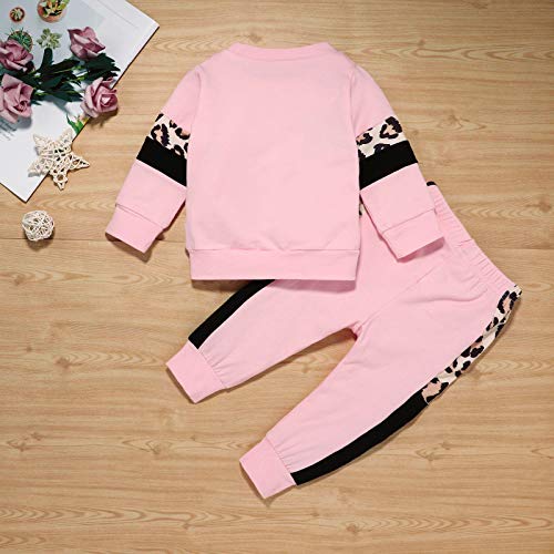 U·nikaka Toddler Girl Clothes Sweatshirt Outfits Sweatsuit Winter Fall Sweatpants 2Pcs Black White Pink Red Purple4