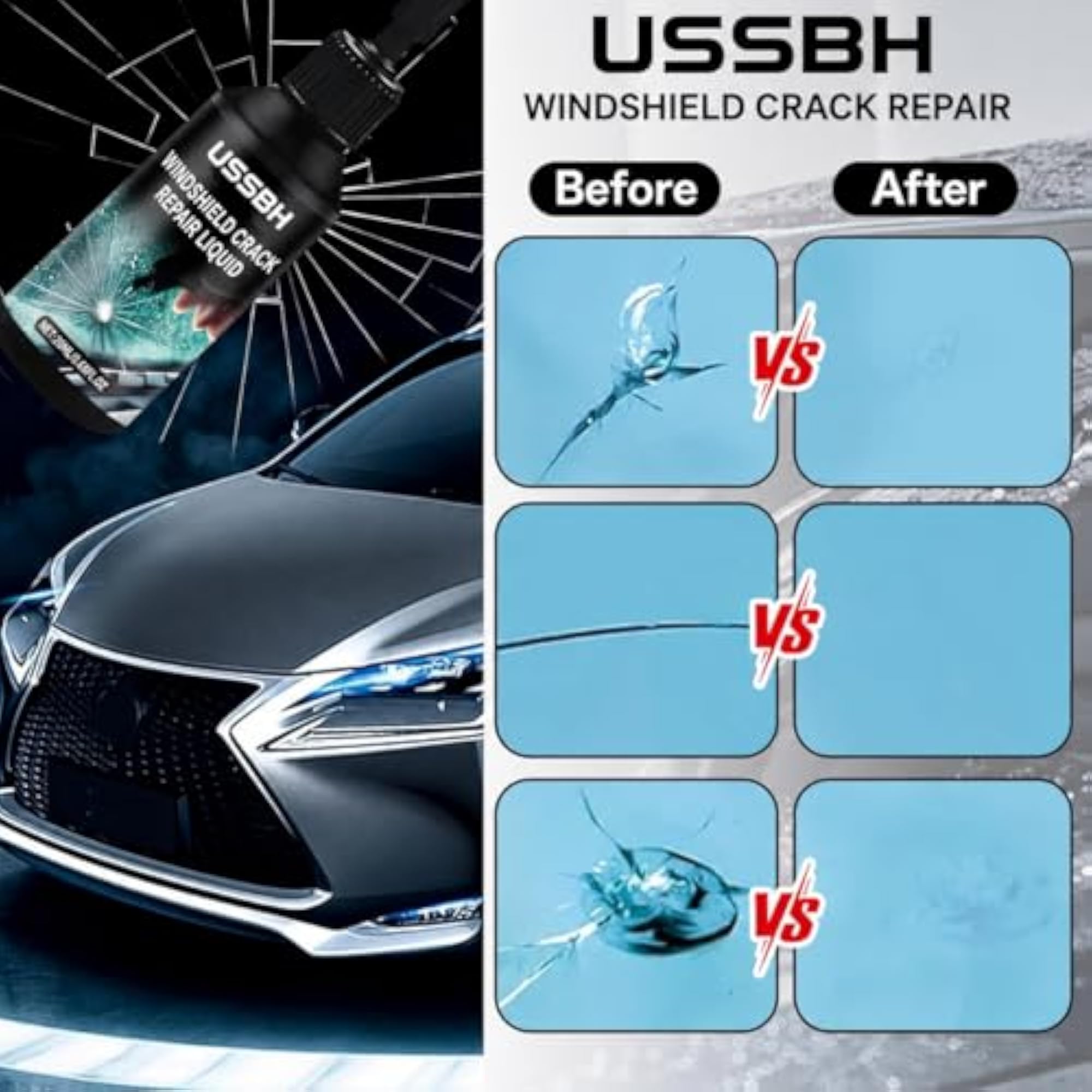 Car Windshield Crack Repair Kit, Quick Fix Tool