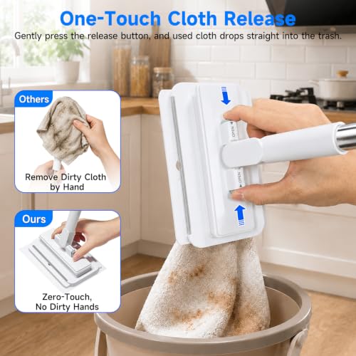 Image of Multi-Purpose Mini Dust Mop, 39 inch Lightweight Small Kitchen Cleaning Tool