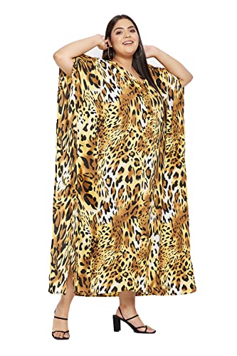 Image of Oussum Women Kaftan Plus Size Polyester Summer Lightweight Caftan Swimsuit Cover Ups Maxi African Mumu Lounge House Dress