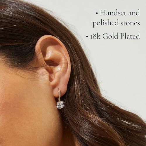 Nadri Leverback Earrings for Women - Exquisite Drop Earrings For Women, Large Cushion Cut Cubic Zirconia Womens Earrings3