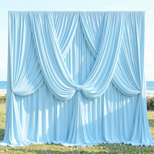 Cortinas fondo foto azul bebé 10x20 pies 2 paneles