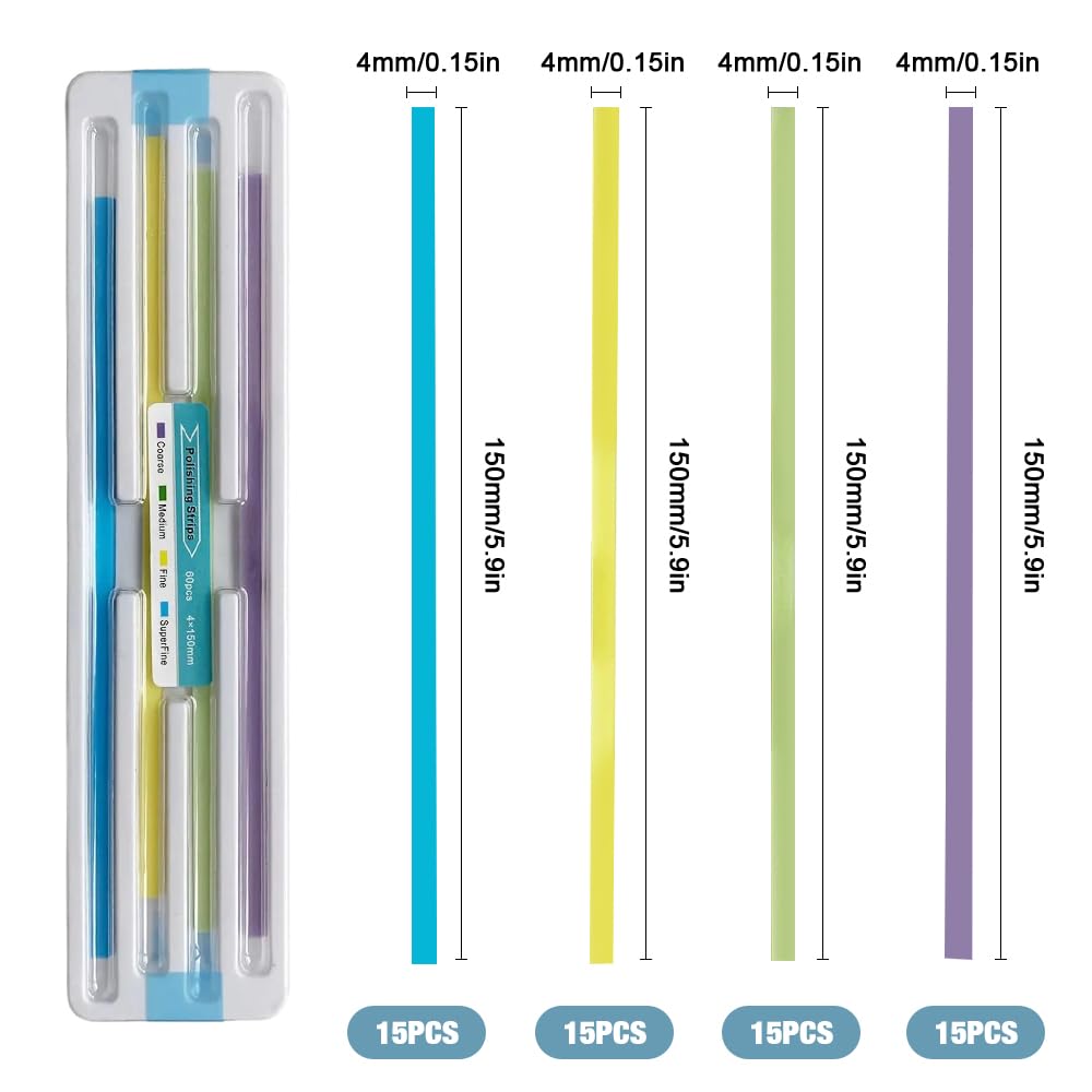 Mizikuu Papel de lija dental 60 piezas tira de pulido interdental para higiene bucal