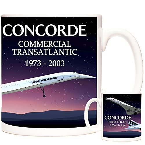 Concorde Tasse à café Concorde Supersonic Flight Gift Tasse à café Motif pilote d'avion Cover
