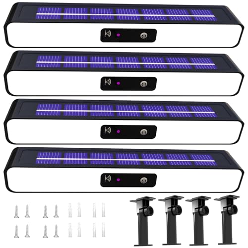 Clip-On 4 Pcs Red Blue Solar Barricade Lights, Weatherproof Abs, Button-Controlled, Perfect for Garden Or Yard Decor