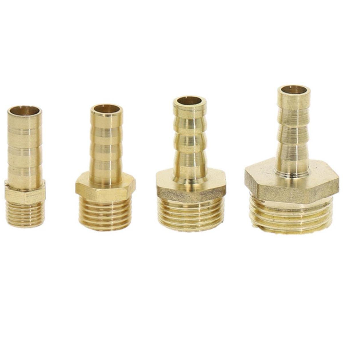 Conector de manguera, conector de manguera de jardín, accesorio de manguera de latón de 4 mm a 19 mm, conector de púas de 1/8", 1/4", 1/2", 3/8", conector de cobre con rosca hembra BSP, adapt
