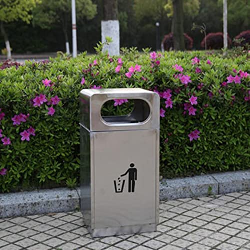 Botes de Basura de Columnas de Hollín, Botes de Basura de Acero Inoxidable con Tapa de Botes de Basura, Centros Comerciales de Hoteles Cuadrados, Botes de Basura Al Aire Libre, Bases de Acero Inoxidab