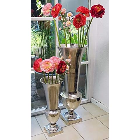 Michael Noll Vase Blumenvase Gefäß Pokalvase Dekovase Aluminium Silber Aluminium Cover