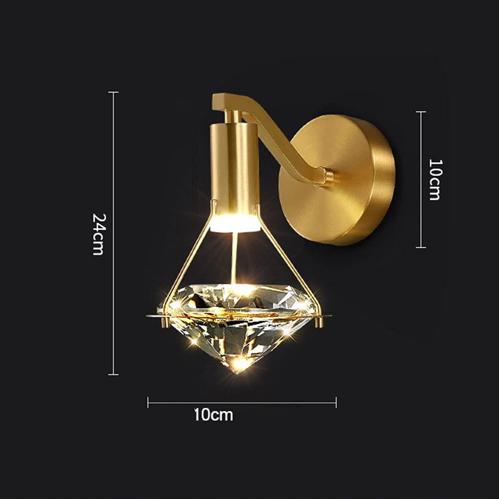 Lámpara De Pared con Fondo De Cristal, Iluminación Interior, De Todo Material De Cobre, Se Puede Utilizar En El Pasillo del Pasillo del Balcón De La Sala De Estar Y El Dormitorio, Atenuación De Tres