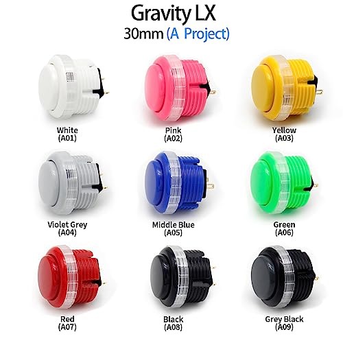 Kit boutons d arcade Qanba Gravity LX 30 mm rose pour panel combat - 3