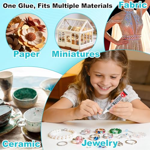 Image of 60 Tube B-7000 Glue 15Ml /0.5 fl oz- Strong Transparent Rhinestone Glue with Precision Tip, Waterproof, Flexible, Bulk B7000 Glues Paste Adhesive for DIY Craft Jewelry Making Shoes Phone Repair