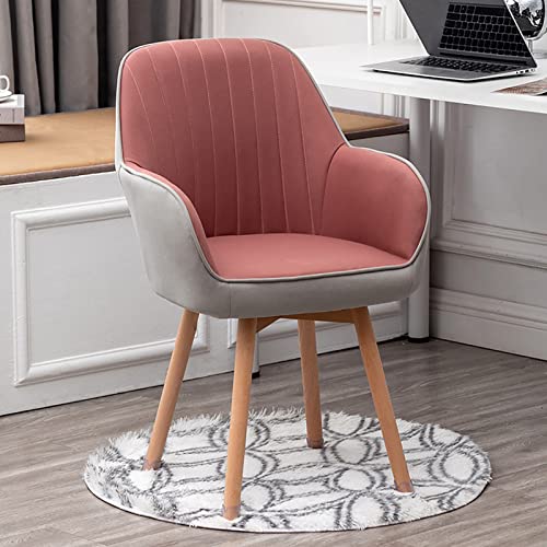 Moderna silla de terciopelo giratoria de madera para comedor, silla de escritorio tapizada, muebles de oficina de mediados de siglo, elegante asiento de oficina para tocador de maquillaje