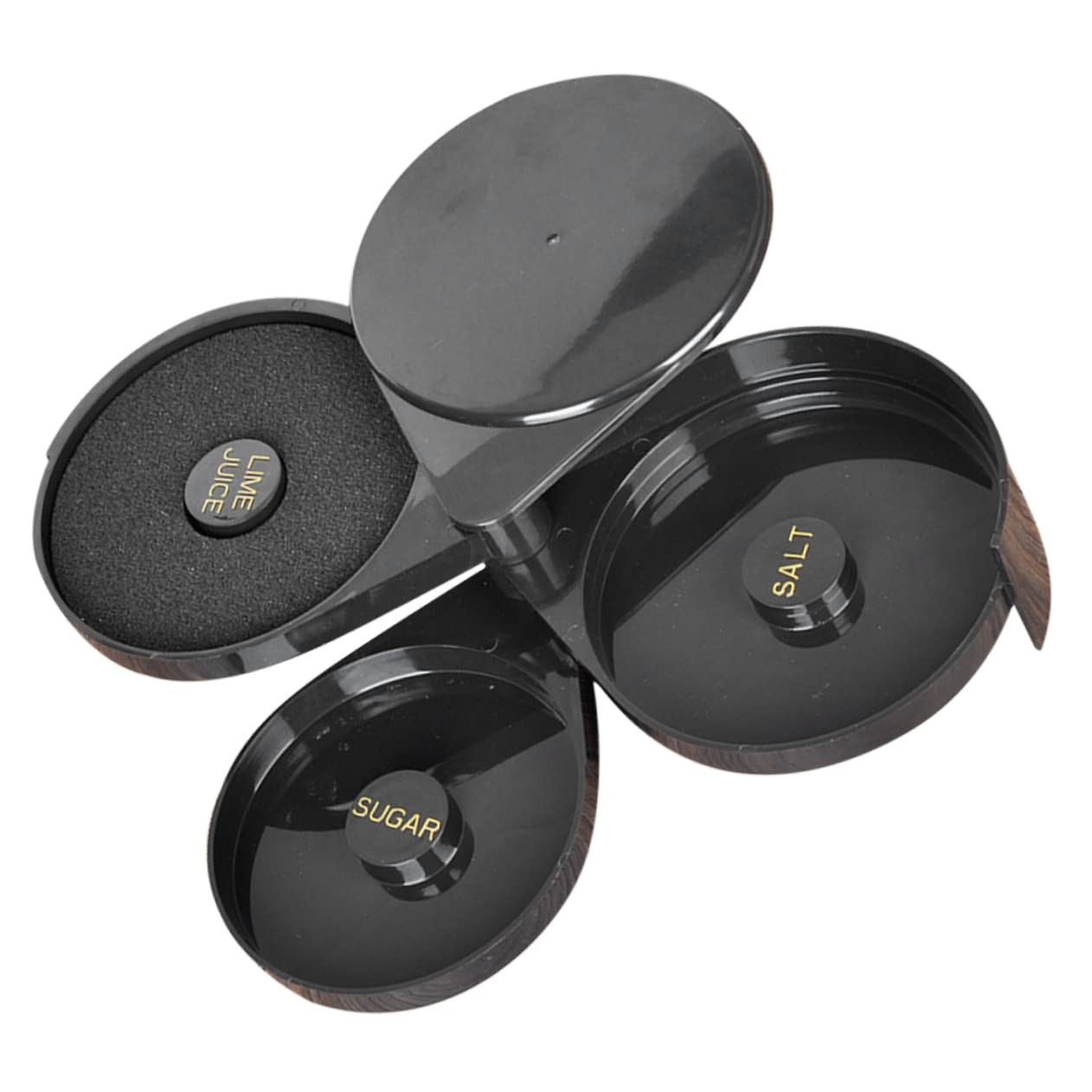 HOLIDYOYO Cocktail Salt Rim Box 3-Tier Salt Side Box Bartender Tool for Bars Home