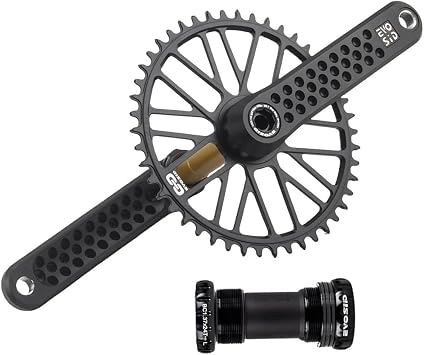 Road Bicycle Crankset 160mm 165mm 170mm 175mm Crank Arm Set 40T 42T 44T 46T 48T for 7-12 Speed Single Chainring with Bracket Bottom for Gravel Bikes