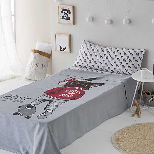 Cotton ARTean Set di Lenzuola per Bambini Grigio