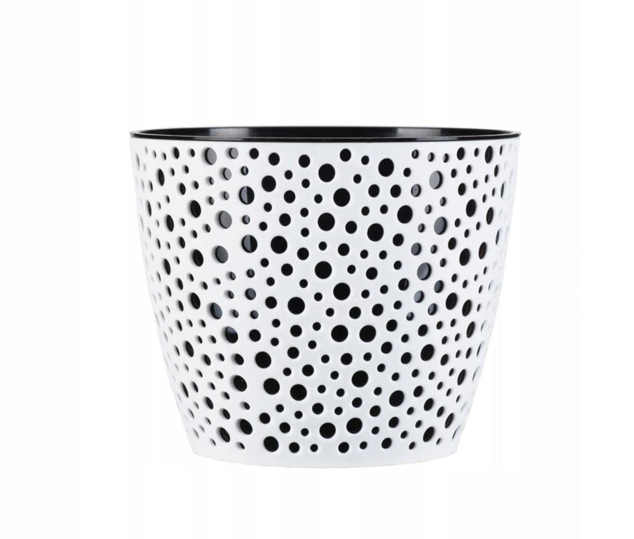 B2C Flowerpot plant pot planter Elza Plastic Crystal Modern Decorative Small Medium Large (17cm, Black)