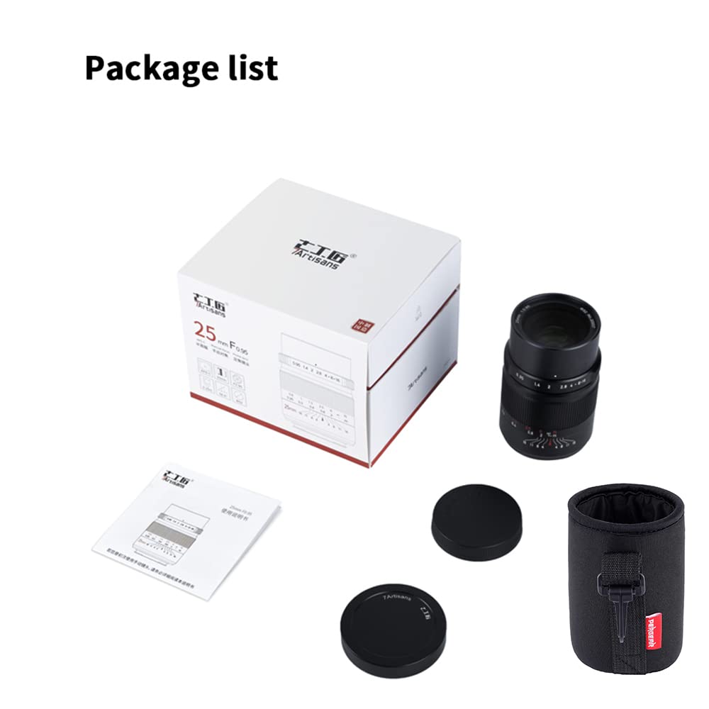 7artisans 25mm F0.95 obiettivo manuale ad ampia apertura, compatibile con fotocamere mirrorless M4/3-mount epm1 emp2 E-PL1 E-PL2 E-PL3 E-PL5 E-PL6 G2 G3 G5 G6 G7 G9 GH1 GH2 GH3 GH4 GH5 GH5S