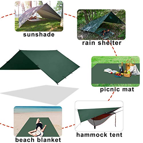 image for KALINCO Waterproof Camping Tarp Tent Hammock Rain Fly, 10X10FT/10X15FT
