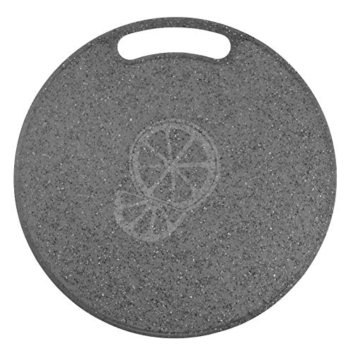 Tabla de cortar plástica redonda negra reversible miniatura 1