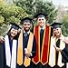Ewanda store 4 Pcs 72 Inch Unisex Adult Plain Graduation Stole Graduation Honor Stole Graduation Sash Class 2025 with Trim,Black and Gold