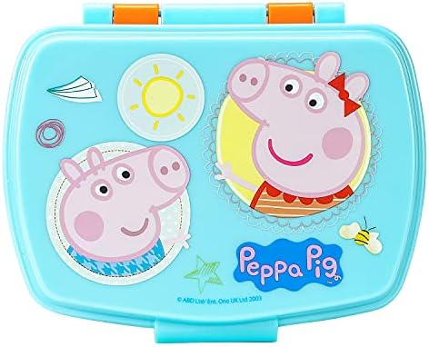 Peppa Pig Lunch Box and 400ml Drinking Bottle for Kids Children School Travel, BPA Free