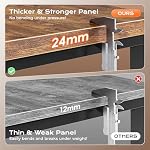 Huuger 63 Inch L Shaped Desk with Power Outlets and USB-C Port, 0.95 Inch Thicker Desktop, Reversible Computer Desk, Larger Office Corner Gaming Desk, Metal Frame, for Home Office, Study, Rustic Brown - Image 5