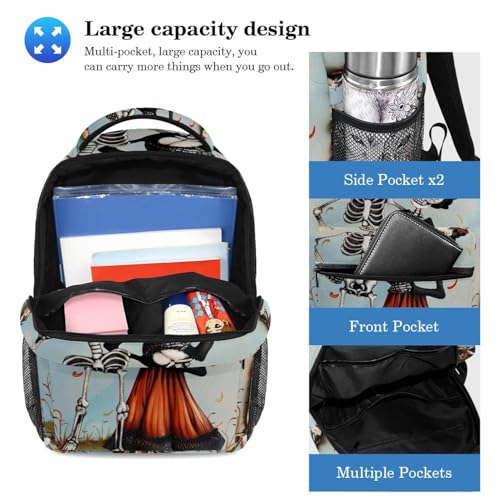Sac d'école Skull Lover avec trousse de grande capacité pour collège