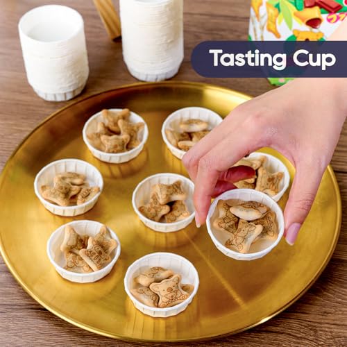 Image of LITOPAK 1 oz 500 Pack Disposable Paper Souffle Cups, Paper Sample Cup